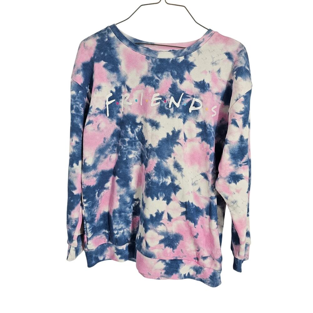 Friends Tie Dye Blue and Pink Sweatshirt Sweater Womens Size XXL